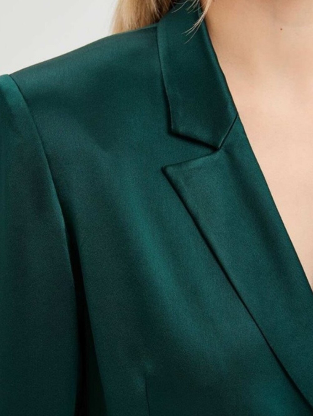 Tie-Waist Emerald Green Women's Blazer Jacket - Picture 8 of 9